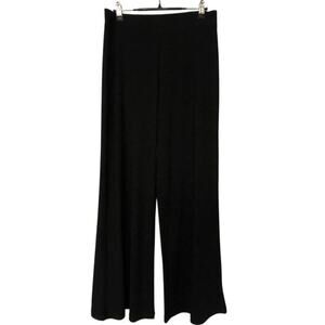 Susan Graver Black Liquid Knit Flat Front Pull On Pants Size XS Wider Leg
